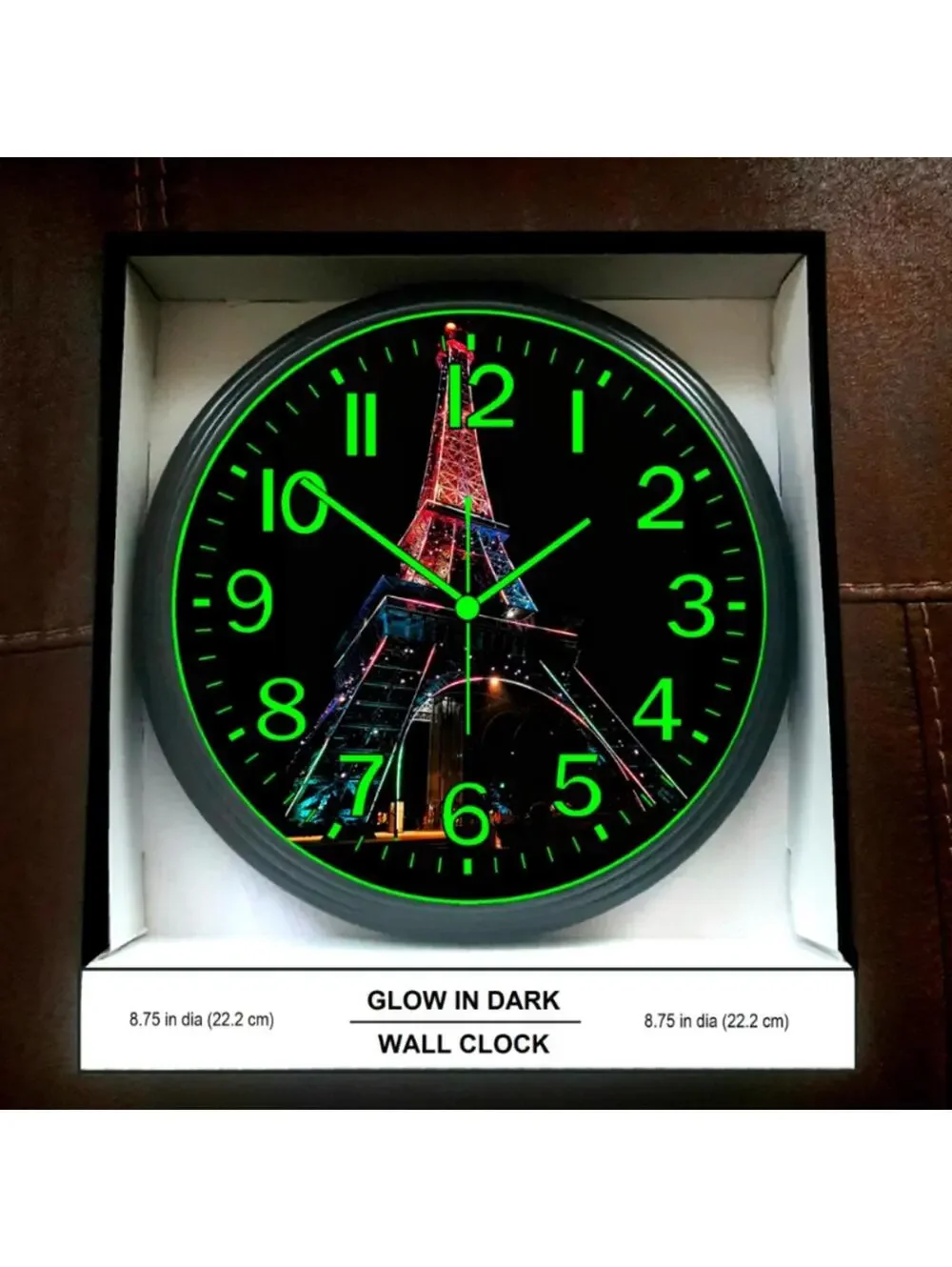 Paris France Glow In The Dark Wall Clock New!